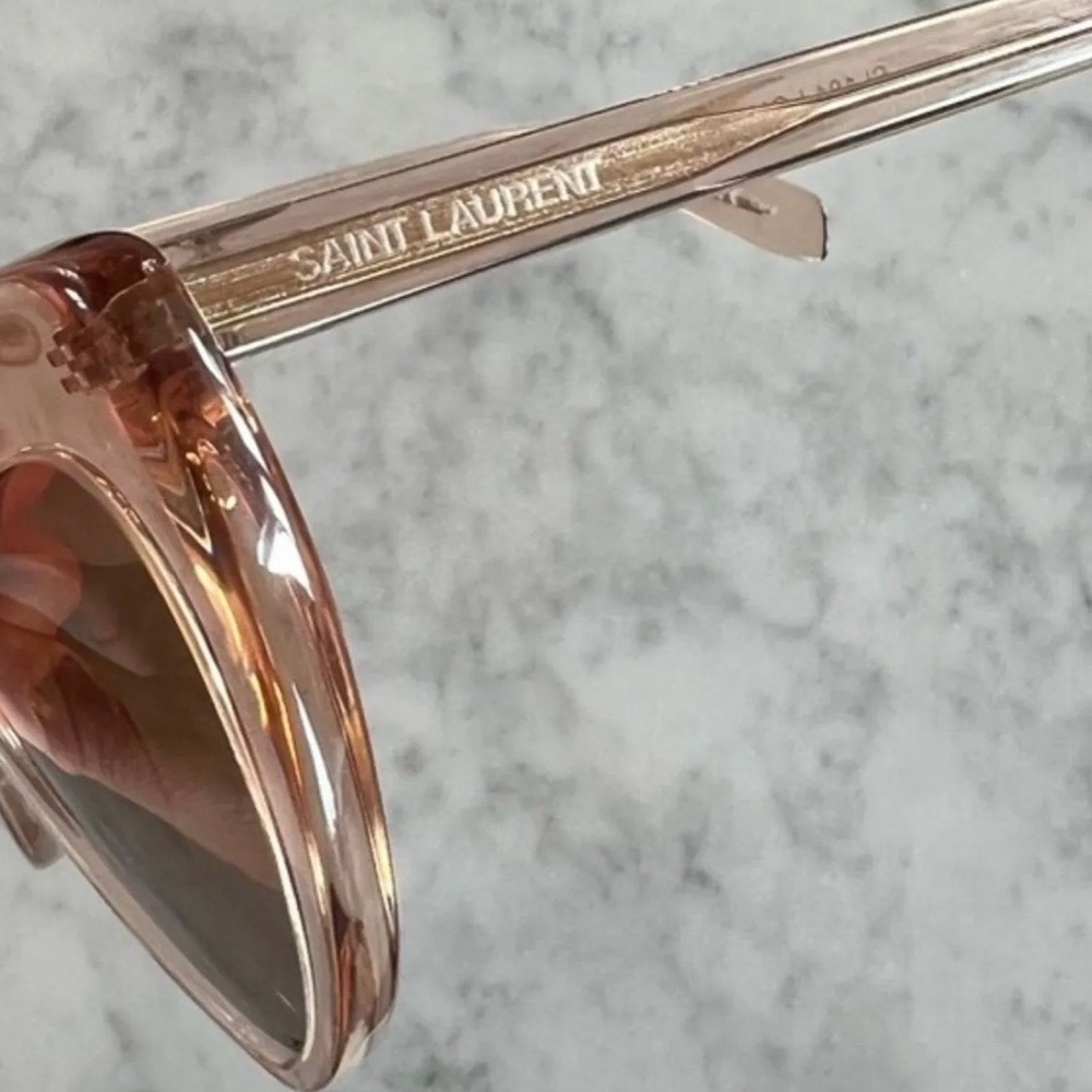 Saint Laurent Rose Transparent Frame Sunglasses